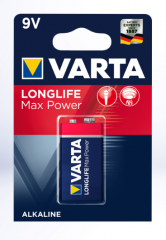 Батарейка алкалиновая VARTA Longlife Max Power 9V (Крона)