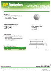 Батарейка литиевая GP Lithium СR2450 3V
