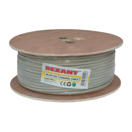 Кабель коаксиальный REXANT RG-8 Х (50 Ом)