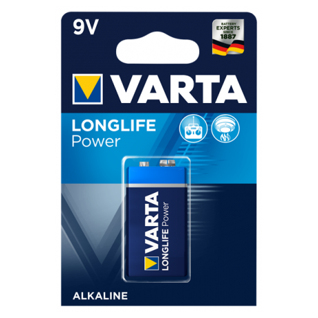 Батарейка алкалиновая VARTA Longlife Power 9V (Крона)