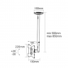 Кронштейн потолочный UNITEKI LCD2101, наклонный, VESA до 200х200