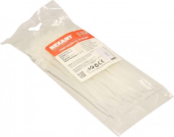 Хомут-стяжка REXANT 150х3,6 мм., под винт, 100шт., белый