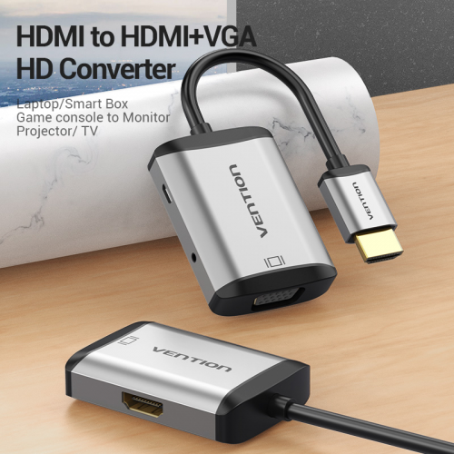 Преобразователь видеосигнала Vention HDMI => VGA + HDMI + Audio