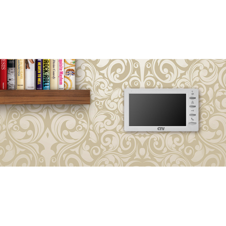 Монитор видеодомофона CTV-M1701 W (белый) (960H) 7", механические кнопки