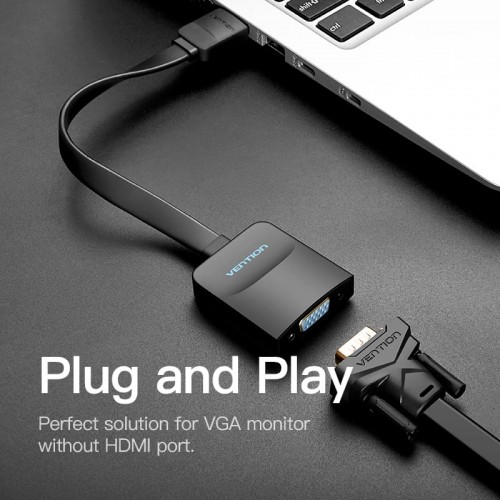 Преобразователь видеосигнала Vention HDMI => VGA 15см, плоский кабель