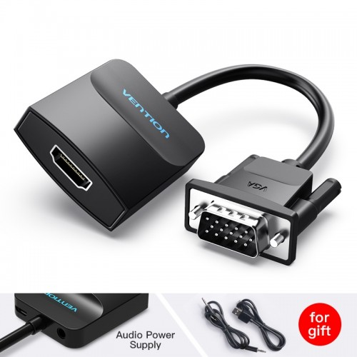 Преобразователь видеосигнала Vention VGA => HDMI + audio + Micro USB