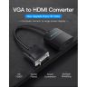 Преобразователь видеосигнала Vention VGA => HDMI + audio + Micro USB
