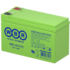 Аккумулятор WBR 1272 F2 (Green), 12В 7,2 Ач