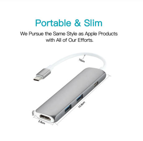 Преобразователь Snowkids USB-C to HDMI + USB 3.0 x2, USB C с функцией Power Delivery