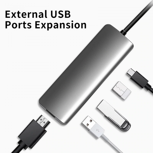 Преобразователь Snowkids USB-C to HDMI + USB 3.0 x3, USB C с функцией Power Delivery