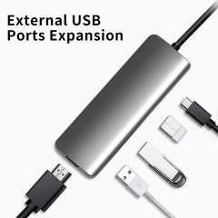 Преобразователь Snowkids USB-C to HDMI + USB 3.0 x3, USB C с функцией Power Delivery