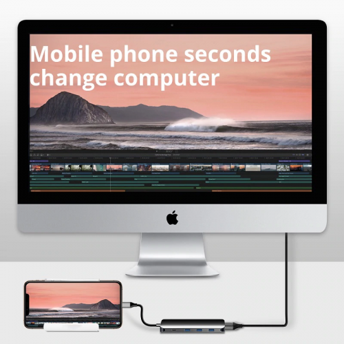 Преобразователь Snowkids USB-C to HDMI + USB 3.0 x3, USB C с функцией Power Delivery