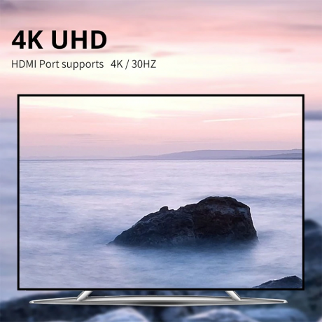 Преобразователь Snowkids USB-C to HDMI + USB 3.0 x3, USB C с функцией Power Delivery