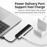 Преобразователь Snowkids USB-C to HDMI + USB 3.0 x3, USB C с функцией Power Delivery