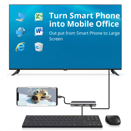 Преобразователь Snowkids USB-C to HDMI, VGA, RJ45, USB 3.0 x3, SD, Micro SD, USB C с функцией Power Delivery