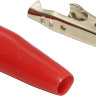  Разъем питания крокодил в силовой изоляции, красный L:50 мм.