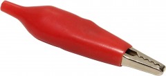 Разъем питания крокодил в силовой изоляции, красный L:50 мм.