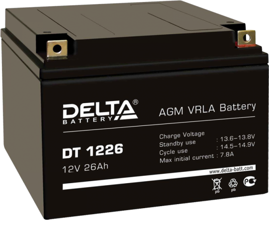 Аккумулятор DELTA DT 1226 26Ач, 12В