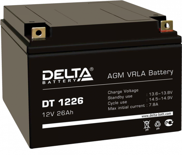 Аккумулятор DELTA DT 1226 26Ач, 12В
