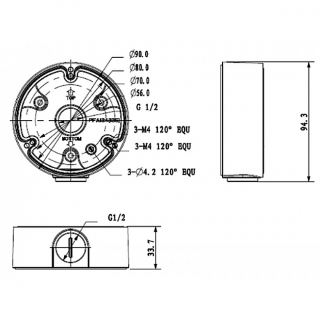 Коробка монтажная металлическая Dahua DH-PFA135
