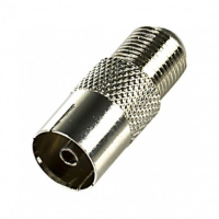 Разъем-переход F-мама - ТВ-мама (прямой, цинк) CADENA