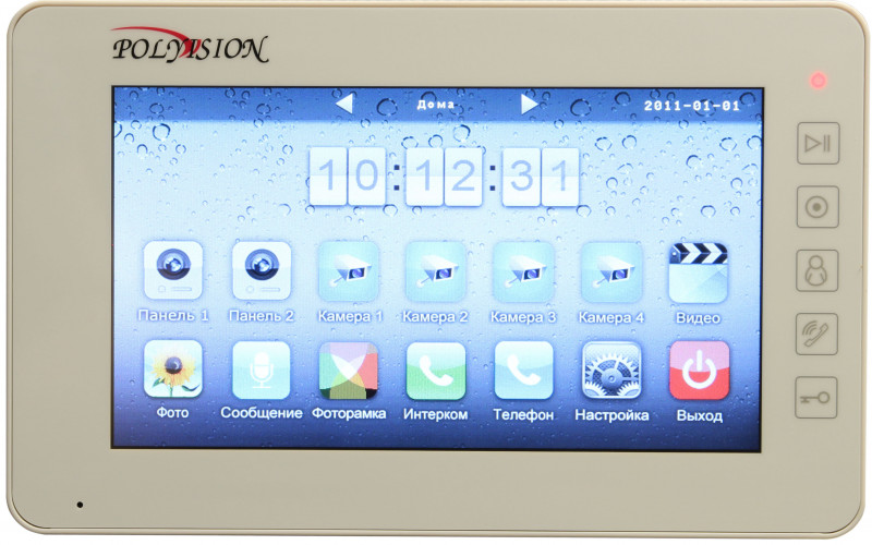 Монитор видеодомофона Polyvision PVD-7L v.7.1 (960H) 7" IPS, сенсорный дисплей