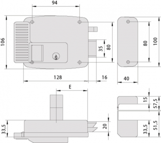 Электромеханический замок CISA CISA 11.630.60.4, накладной монтаж