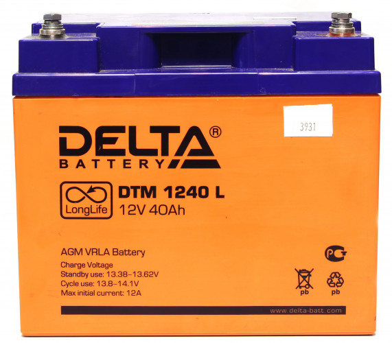 Аккумулятор DELTA DTM 1240 L 40Ач, 12В